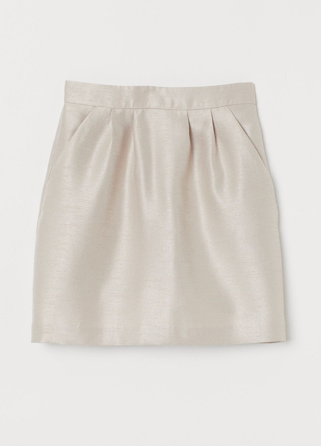 Бежевая однотонная юбка из структурной ткани H&M