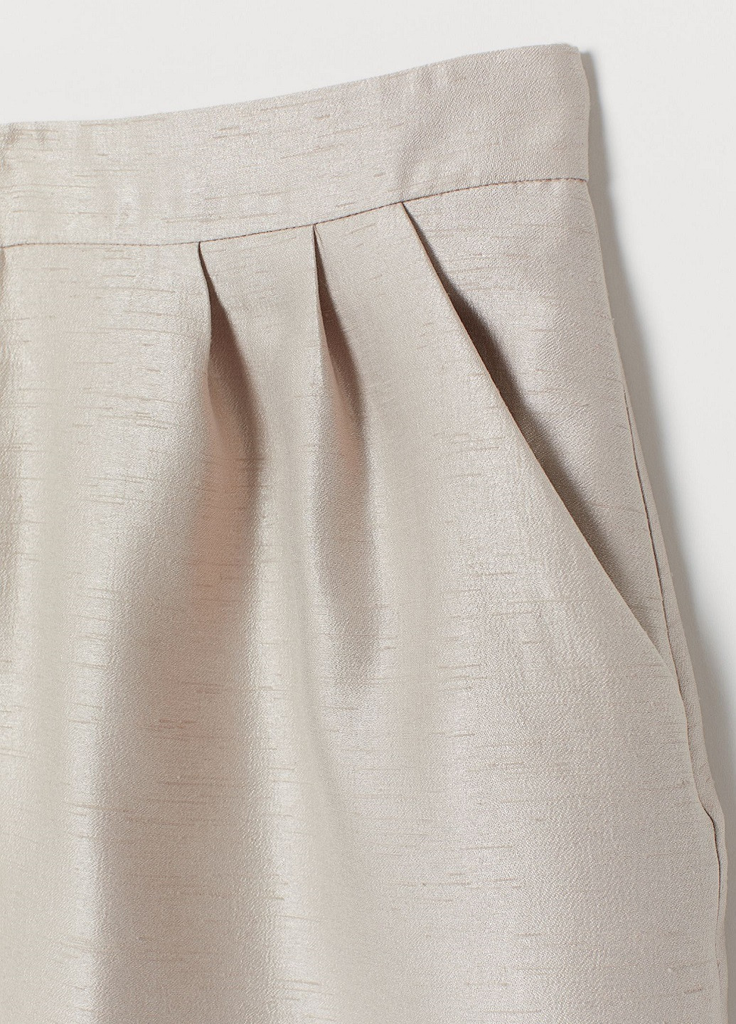 Бежевая однотонная юбка из структурной ткани H&M