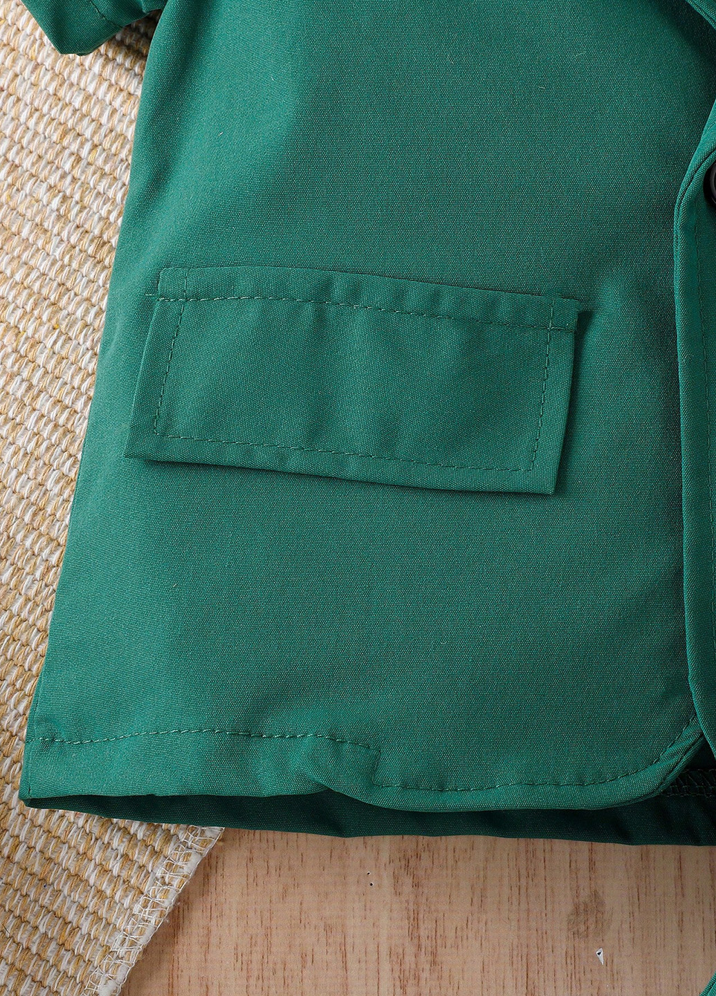 Зелений літній костюм (сорочка, піджак, шорти) з шортами, з сорочкою SHEIN