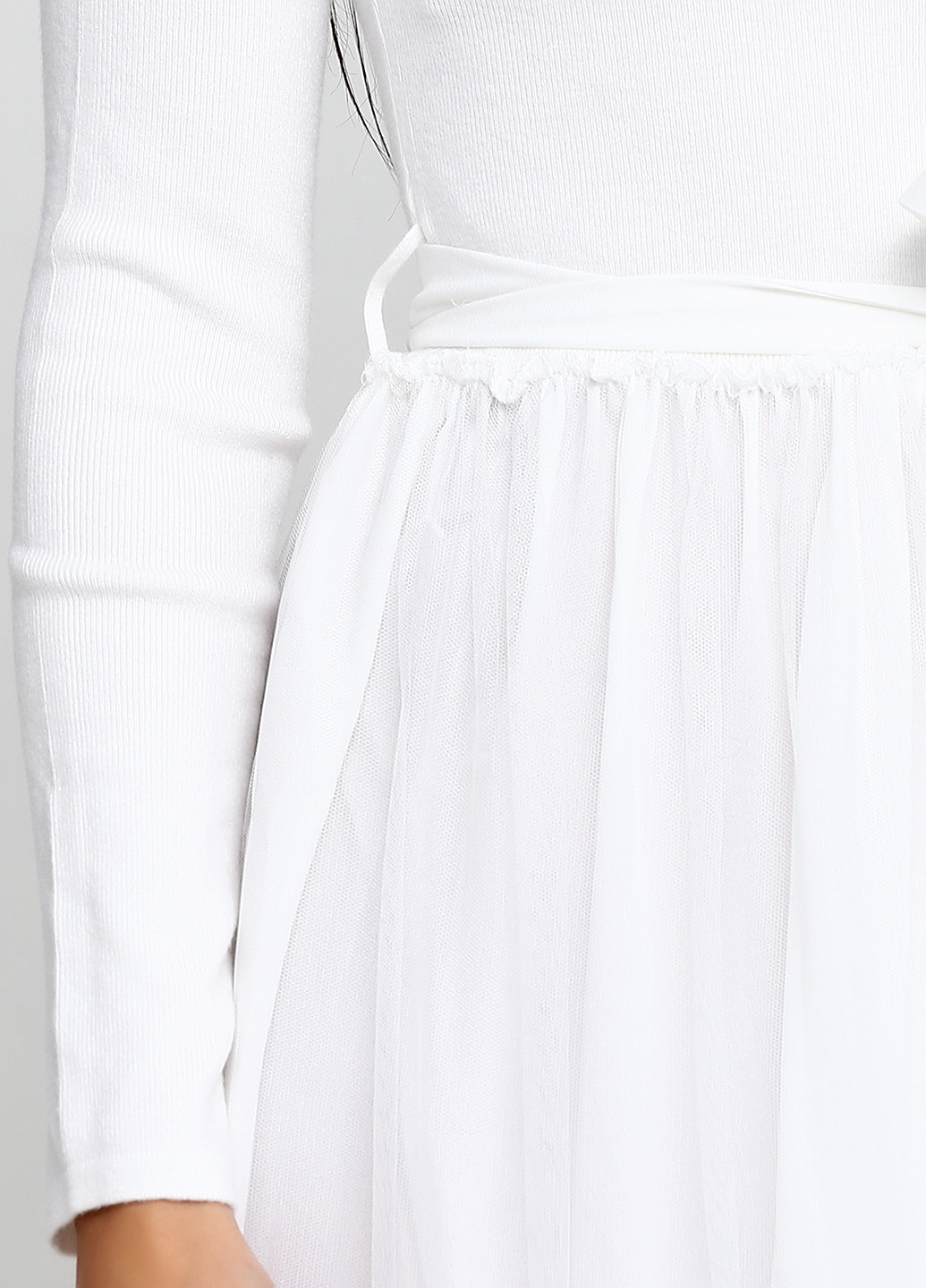 Білий кежуал сукня без підкладу Moewy однотонна