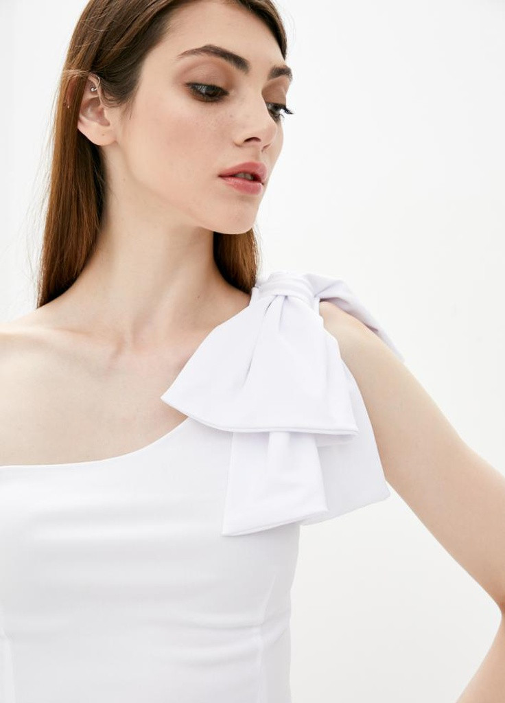 Біла демісезонна жіноча блузка з бантиком jain Podium