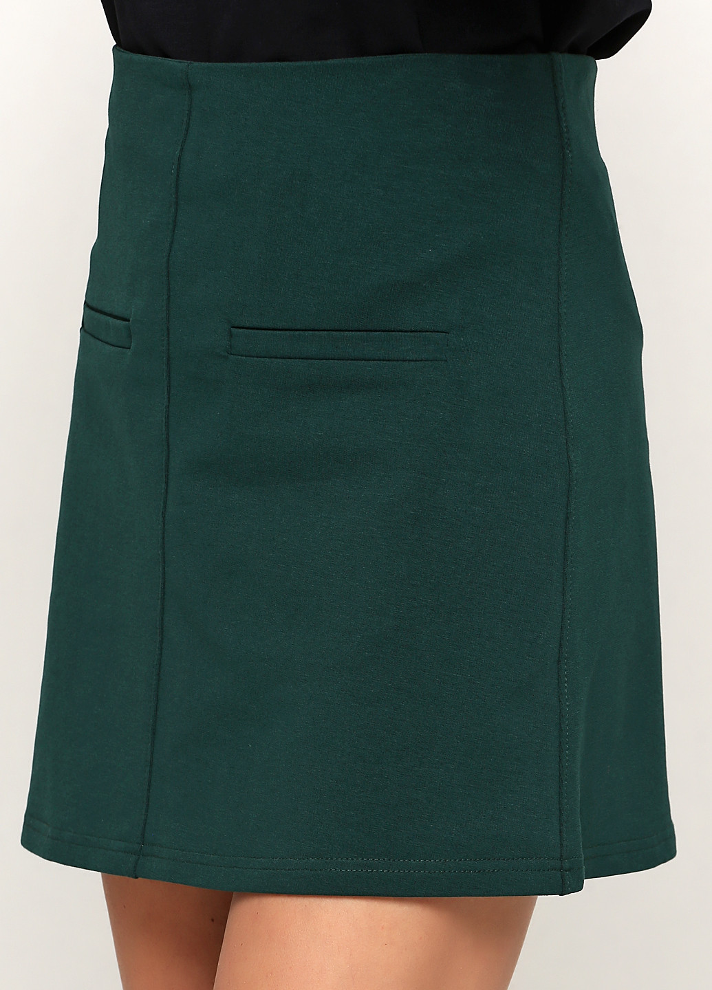 Зеленая кэжуал однотонная юбка Malta а-силуэта (трапеция)