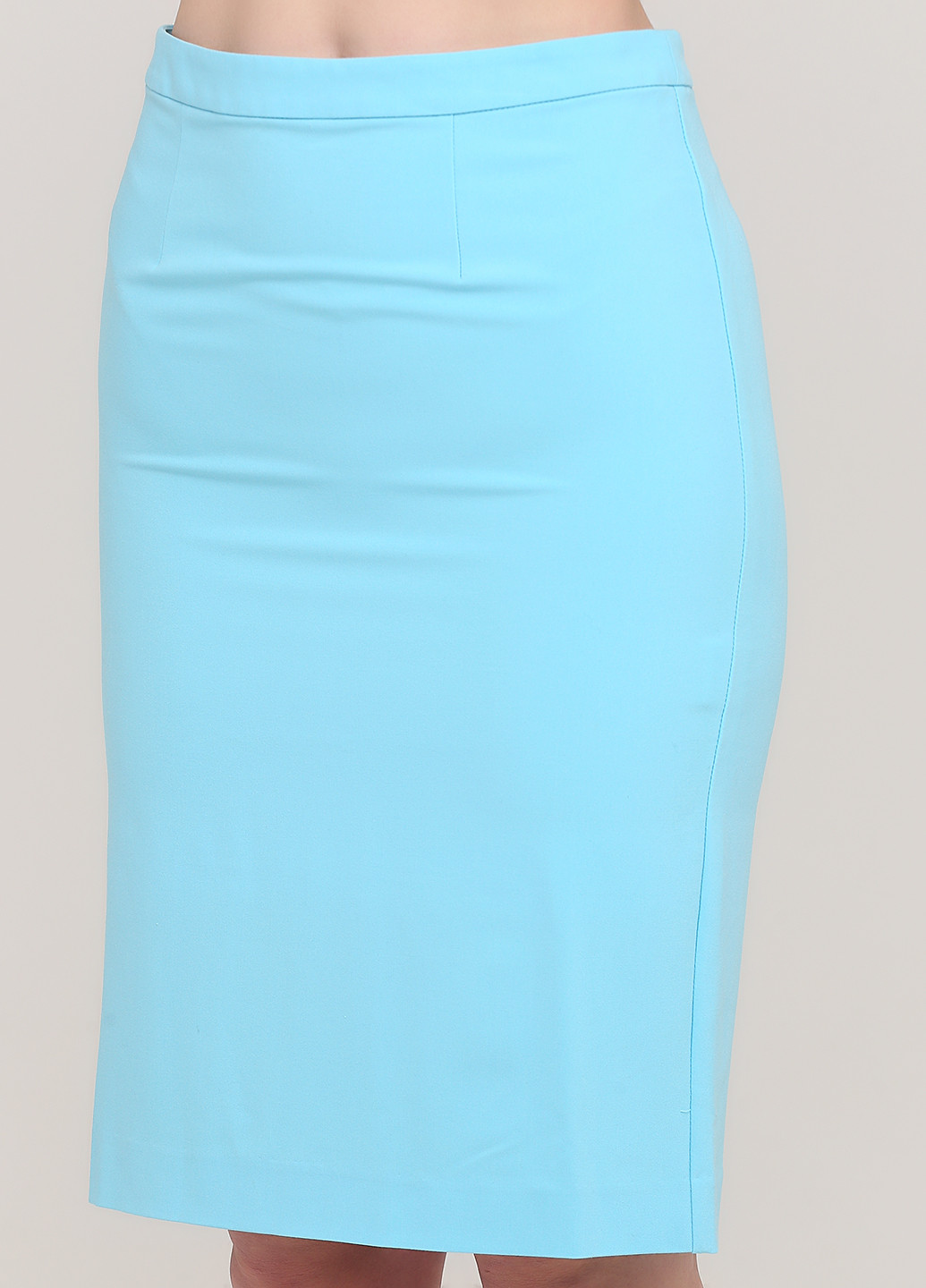 Голубая кэжуал однотонная юбка Ashley Brooke карандаш