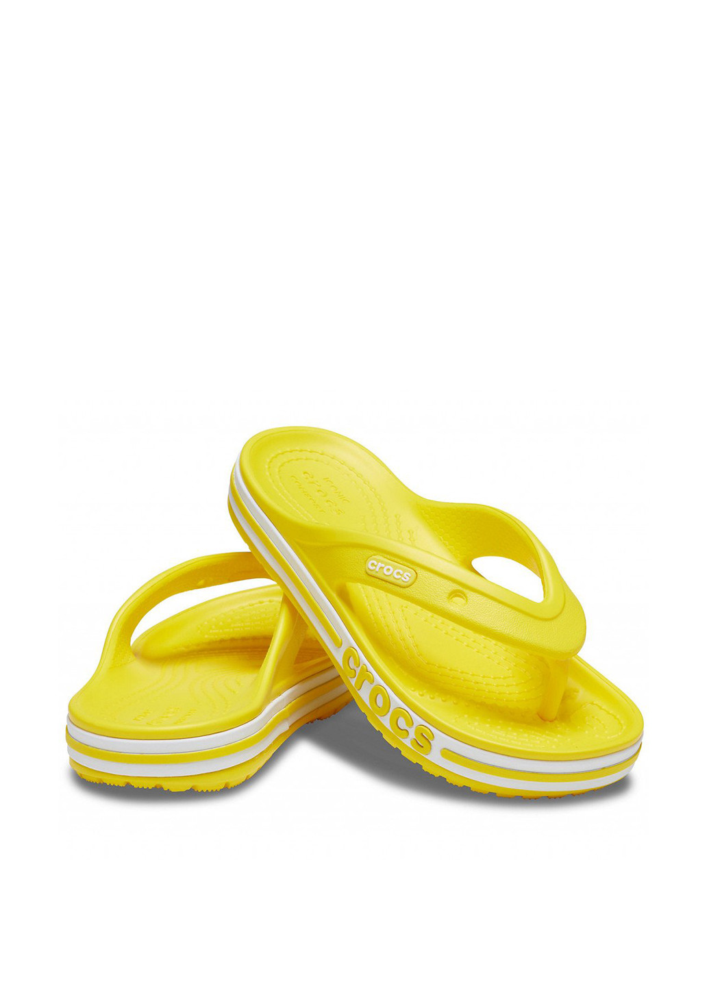 Желтые вьетнамки Crocs с логотипом