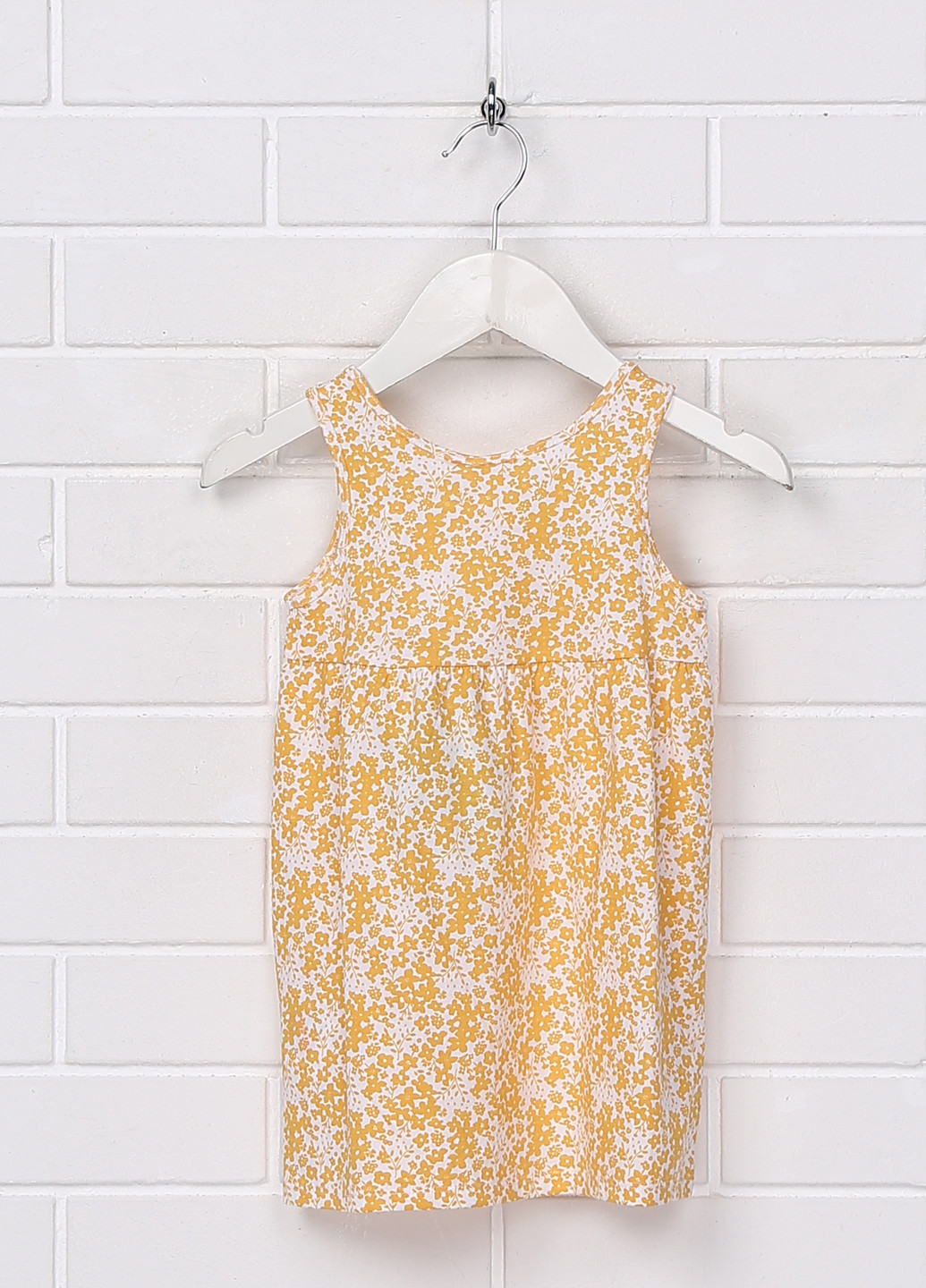 Желтое кэжуал платье платье-майка H&M с цветочным принтом