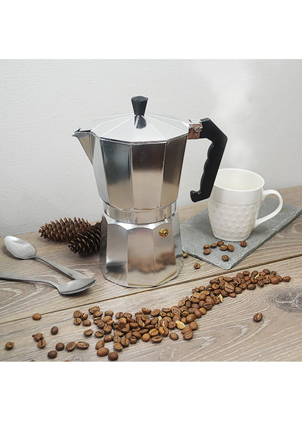 Гейзерна кавоварка TD-00437 450 мл 9 чашок Stenson (254702773)