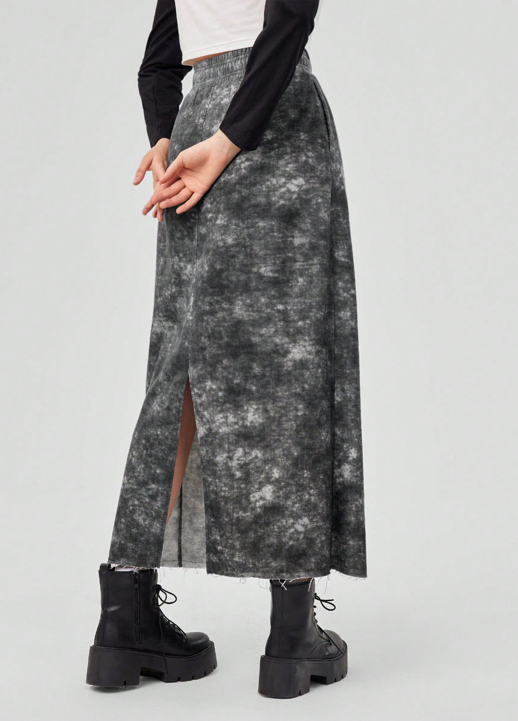 Разноцветная кэжуал тай-дай юбка SHEIN