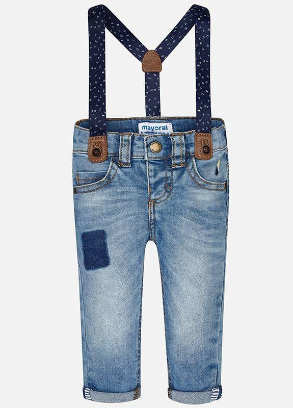 Голубые демисезонные слим джинсы для мальчика Mayoral