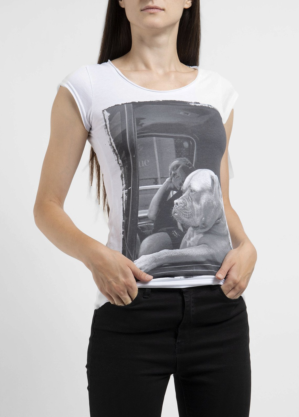 Біла футболка з принтом Dog Ko Samui - (250382456)