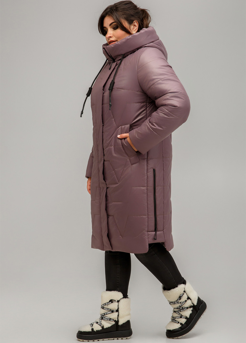 Розово-коричневая зимняя куртка A'll Posa