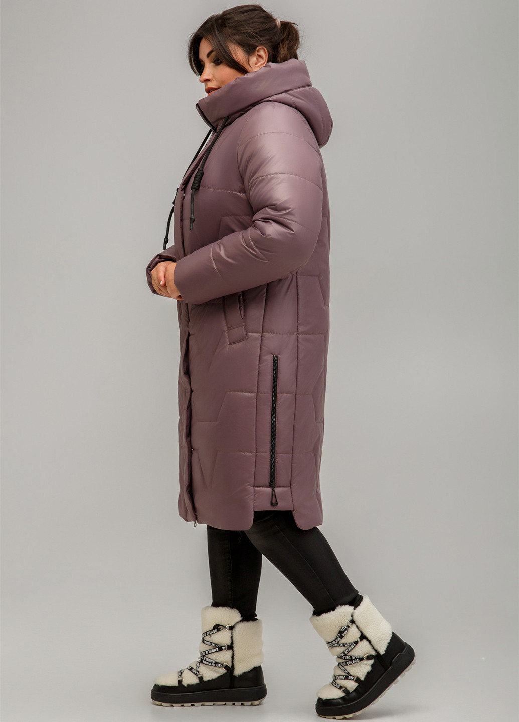 Розово-коричневая зимняя куртка A'll Posa