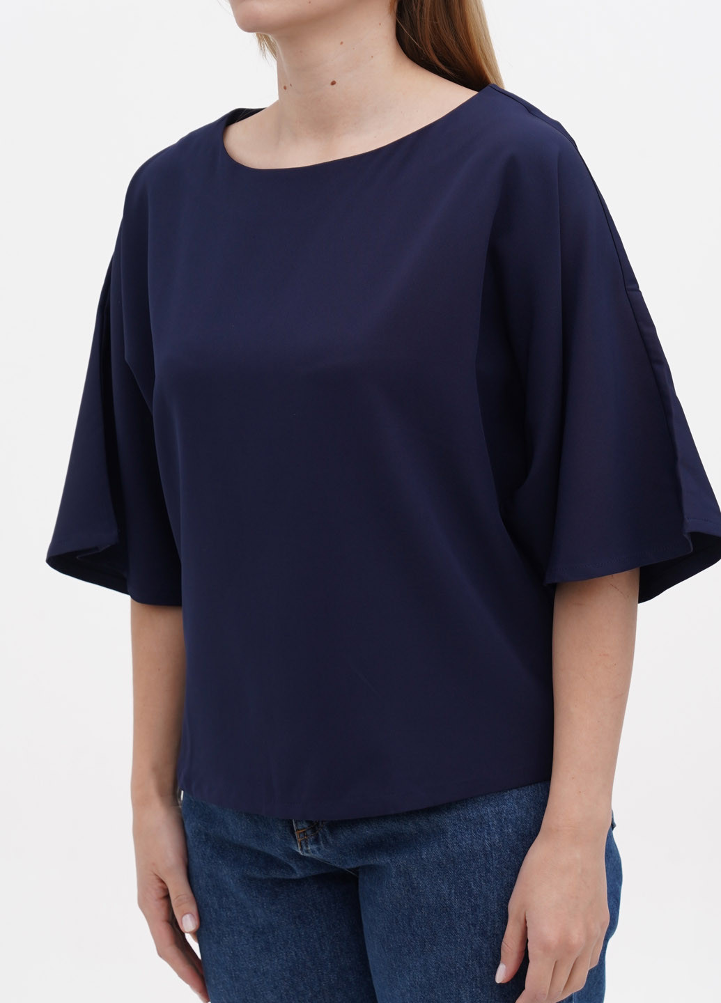 Темно-синя літня блуза Laura Bettini