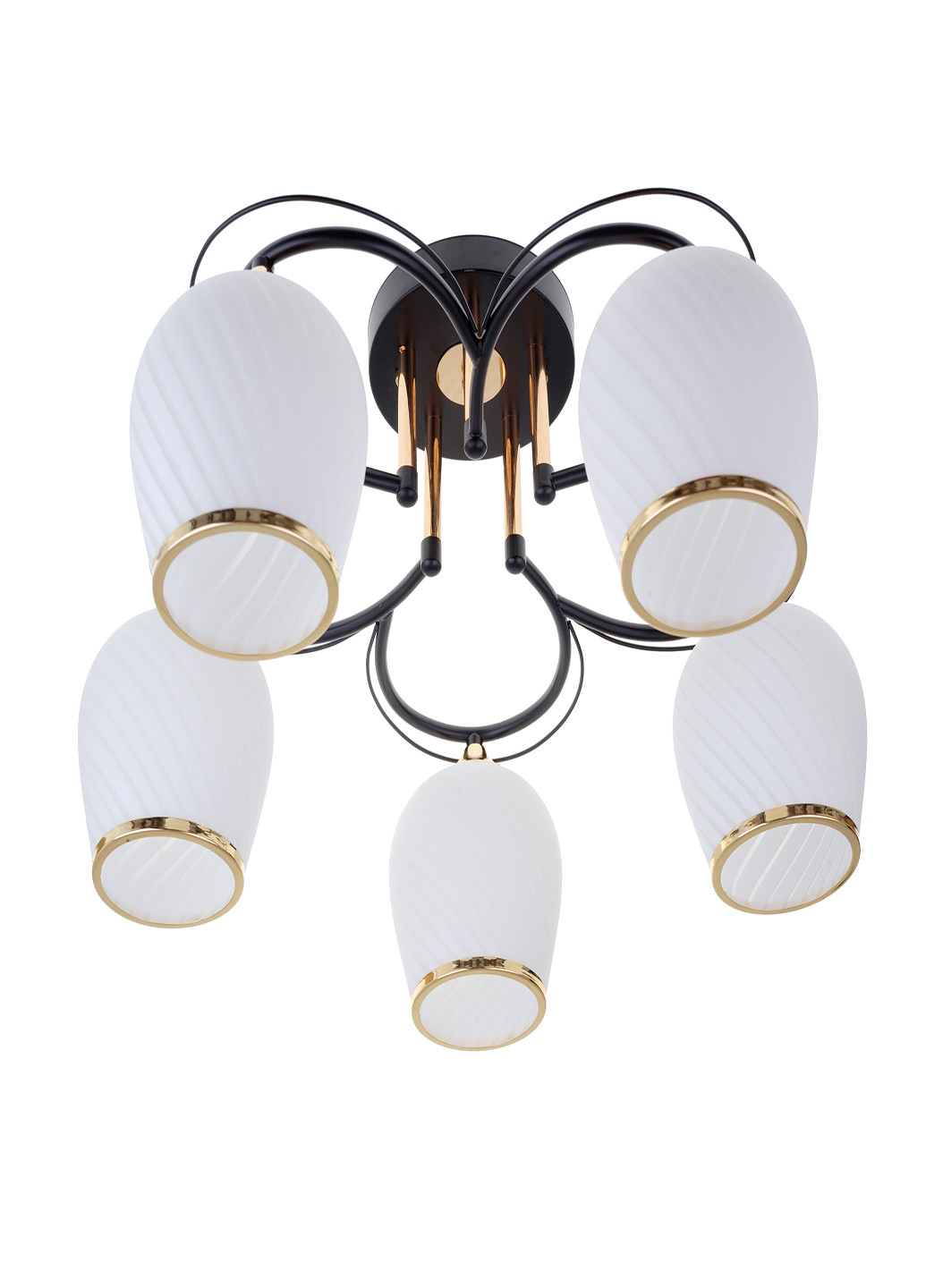 Люстра на 5 плафонов черная LK-711S/5 E27 BK+FG Brille (220133434)