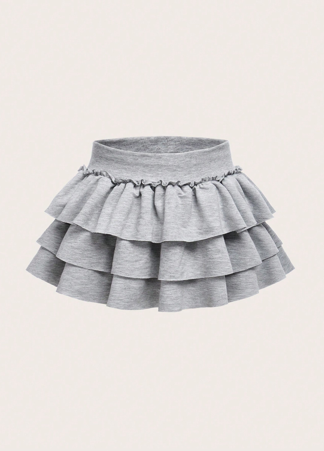 Светло-серая кэжуал меланж юбка SHEIN клешированная, а-силуэта (трапеция)