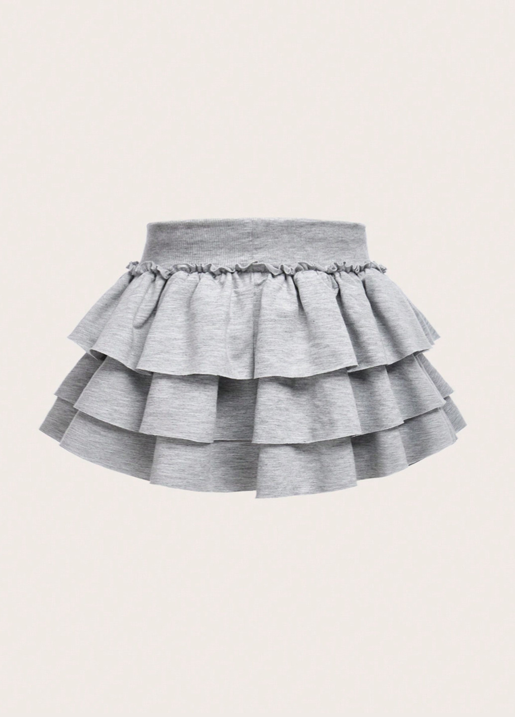 Светло-серая кэжуал меланж юбка SHEIN клешированная, а-силуэта (трапеция)