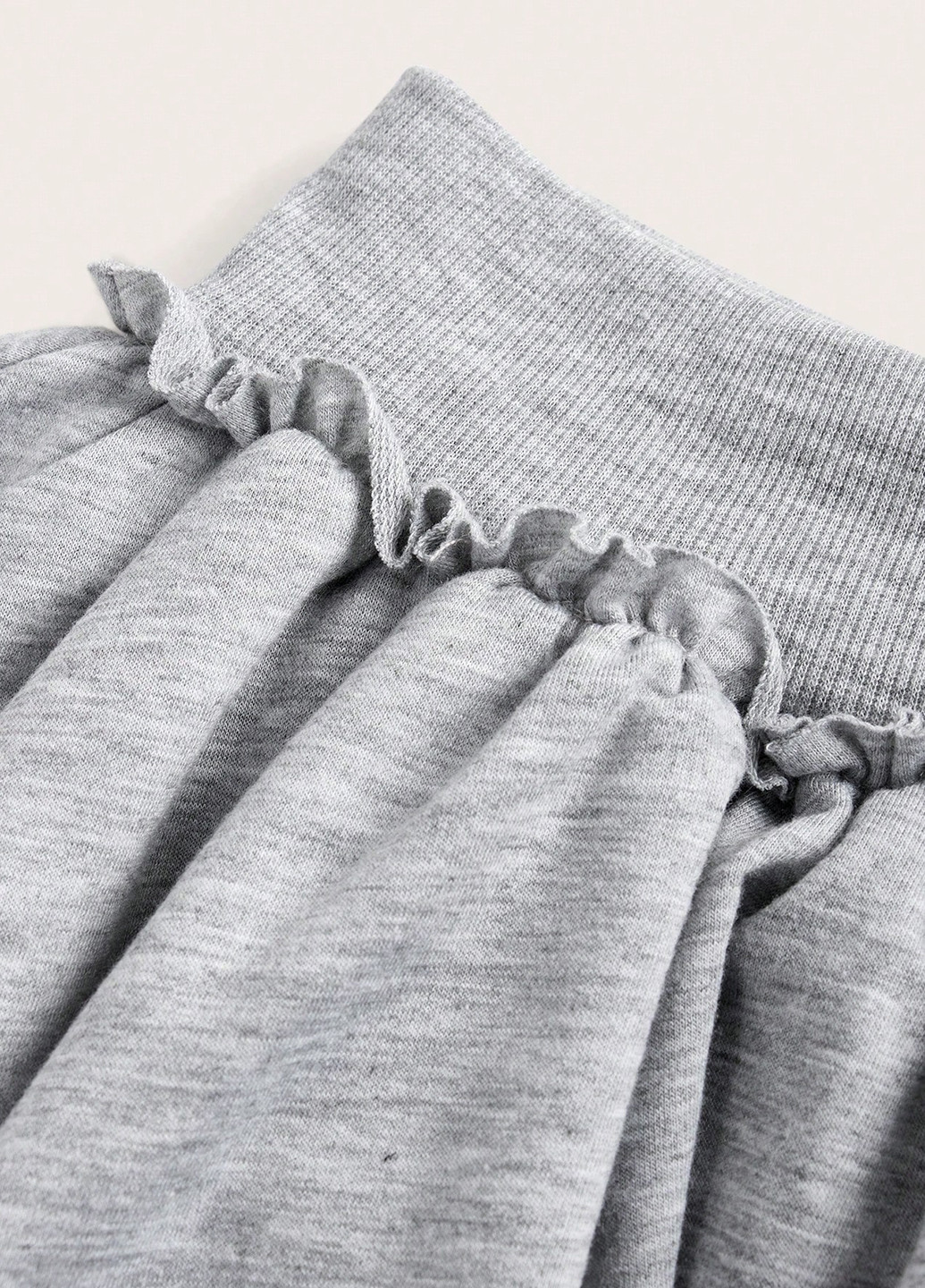 Светло-серая кэжуал меланж юбка SHEIN клешированная, а-силуэта (трапеция)