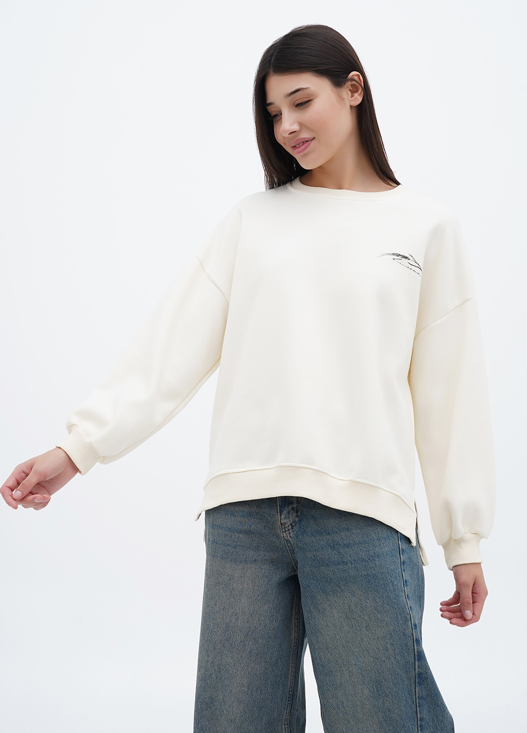 Молочный свитшот M@C рисунок без декора (303884420)