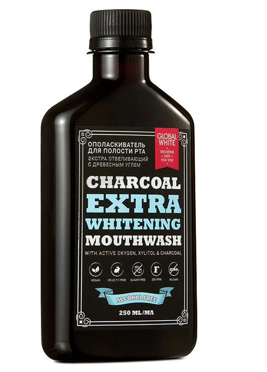 Ополіскувач Charcoal Extra Whitening / екстра відбілюючий для порожнини рота Global (213326135)