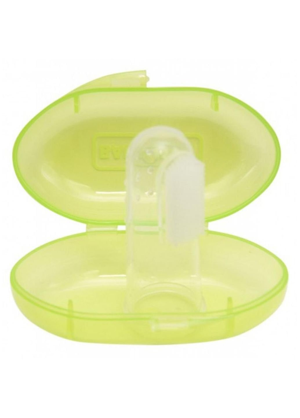 Детская зубная щетка силиконовая щетка-массажер с контейнером (7200_салатовый) Baby Team (254084271)