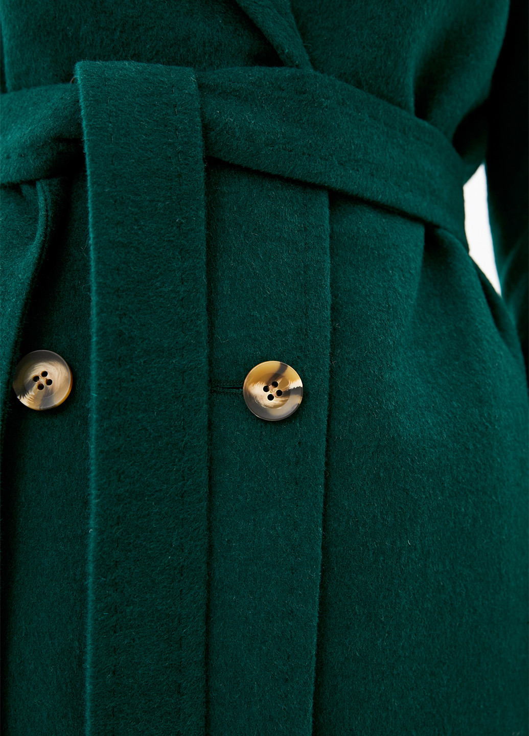 Темно-зелене демісезонне Пальто двобортне Florens