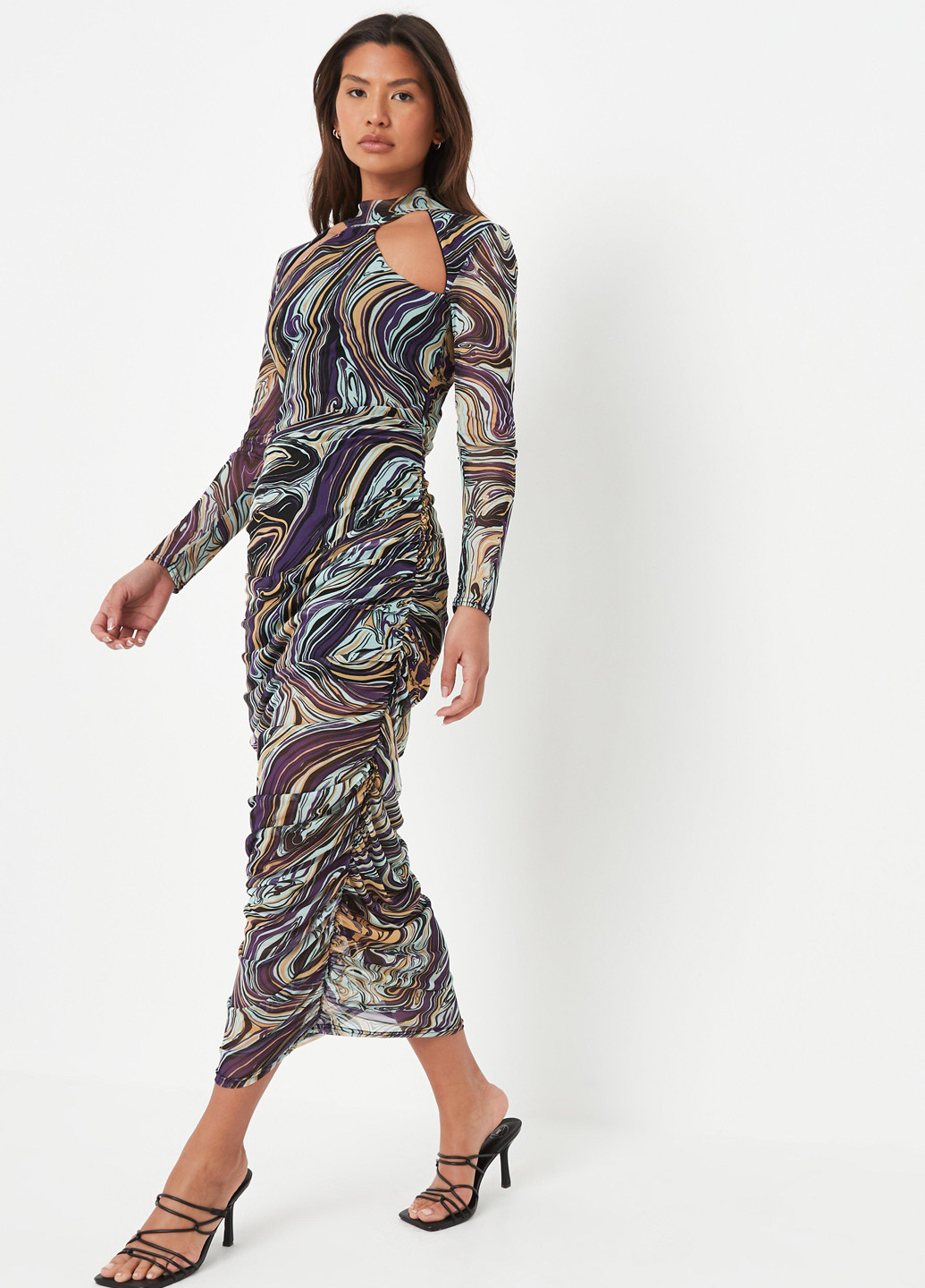 Комбинированное кэжуал платье футляр Missguided с абстрактным узором