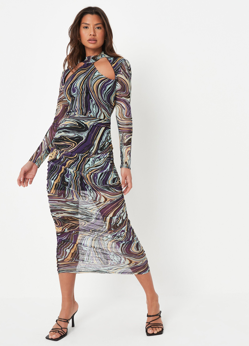 Комбинированное кэжуал платье футляр Missguided с абстрактным узором