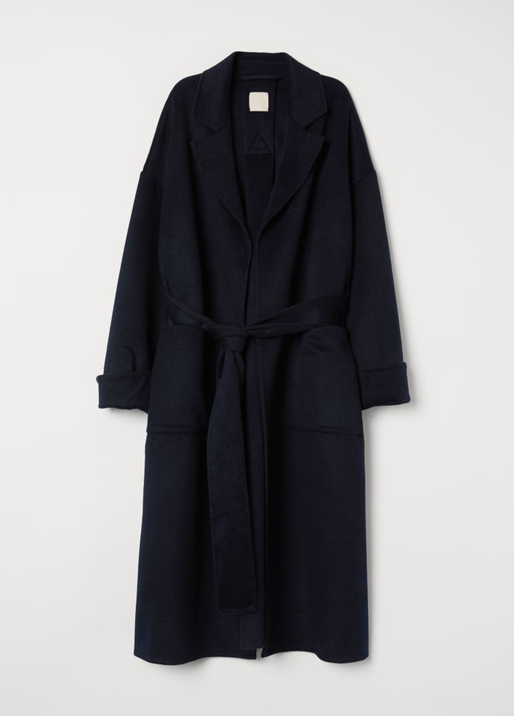 Темно-синее демисезонное Пальто оверсайз H&M