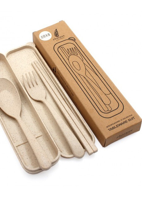 Набор столовых приборов Эко 3 в 1, бежевый More (253888733)