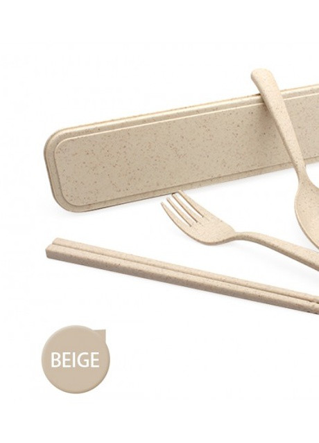 Набор столовых приборов Эко 3 в 1, бежевый More (253888733)