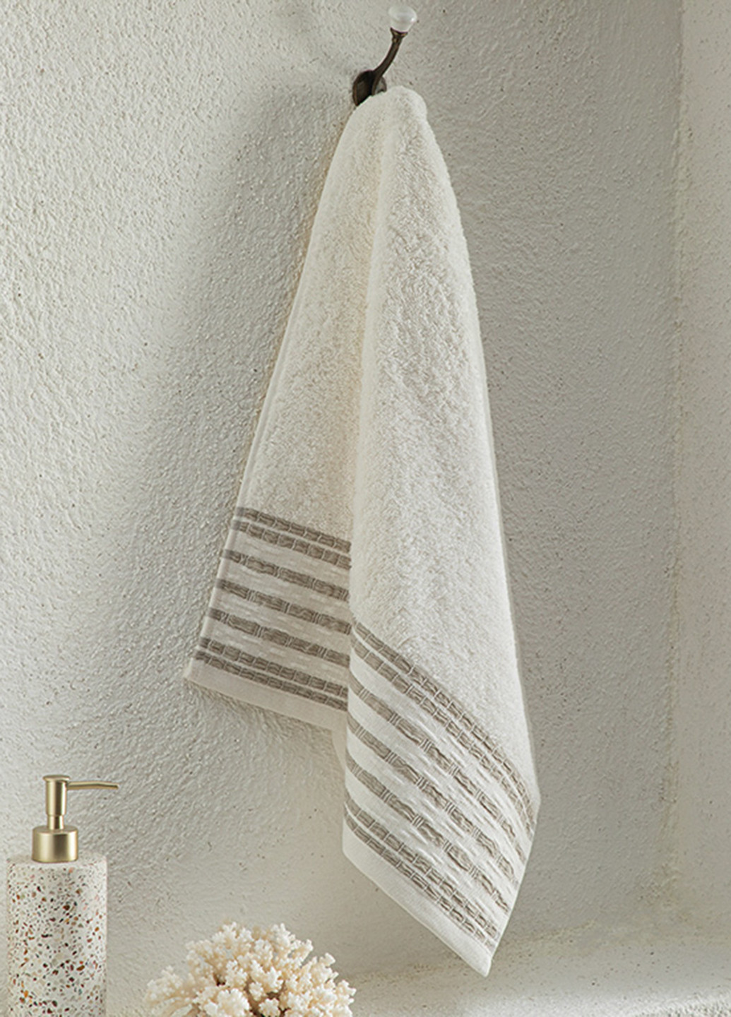 English Home полотенце, 50х70 см полоска бежевый производство - Турция