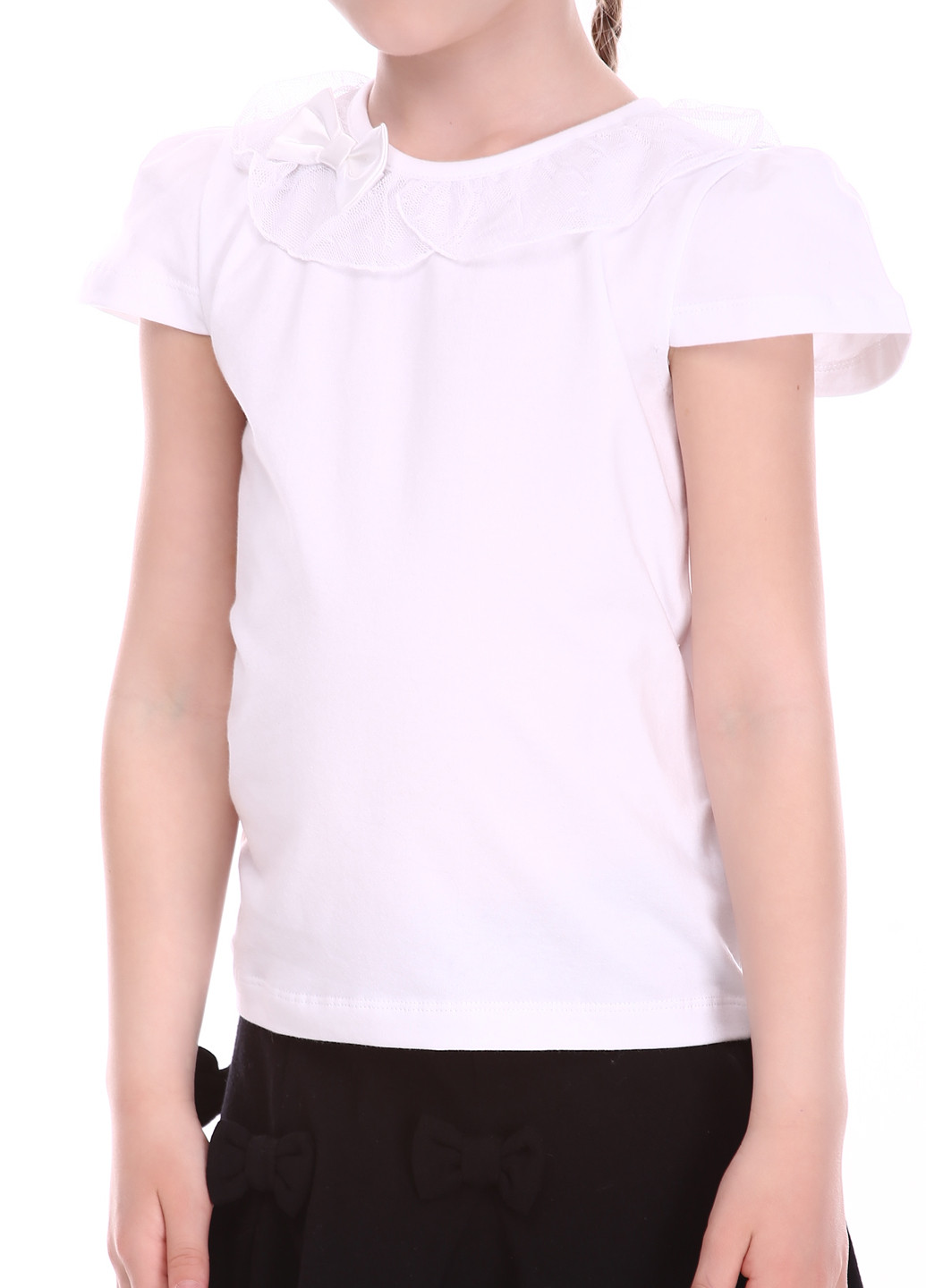 Белая летняя футболка с коротким рукавом Vidoli