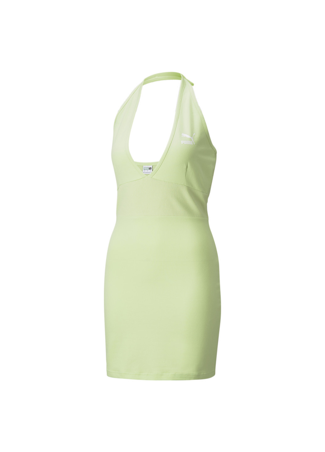 Зеленое спортивное платье classics halterneck dress Puma однотонное