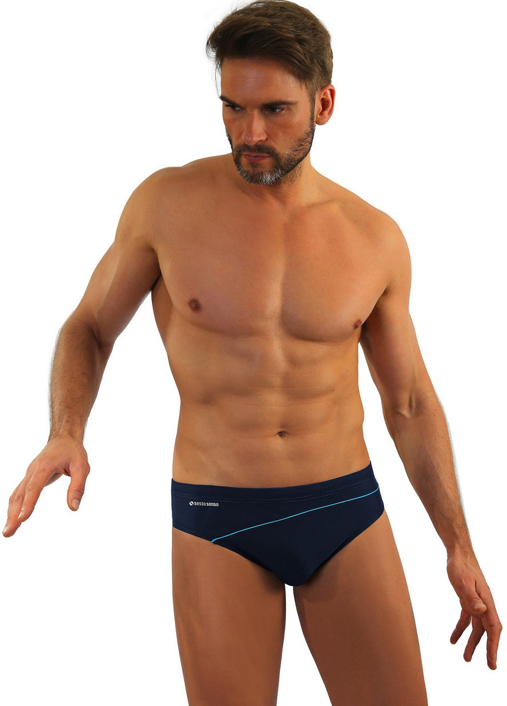 Мужские темно-синие спортивные плавки мужские слипы xl Sesto Senso