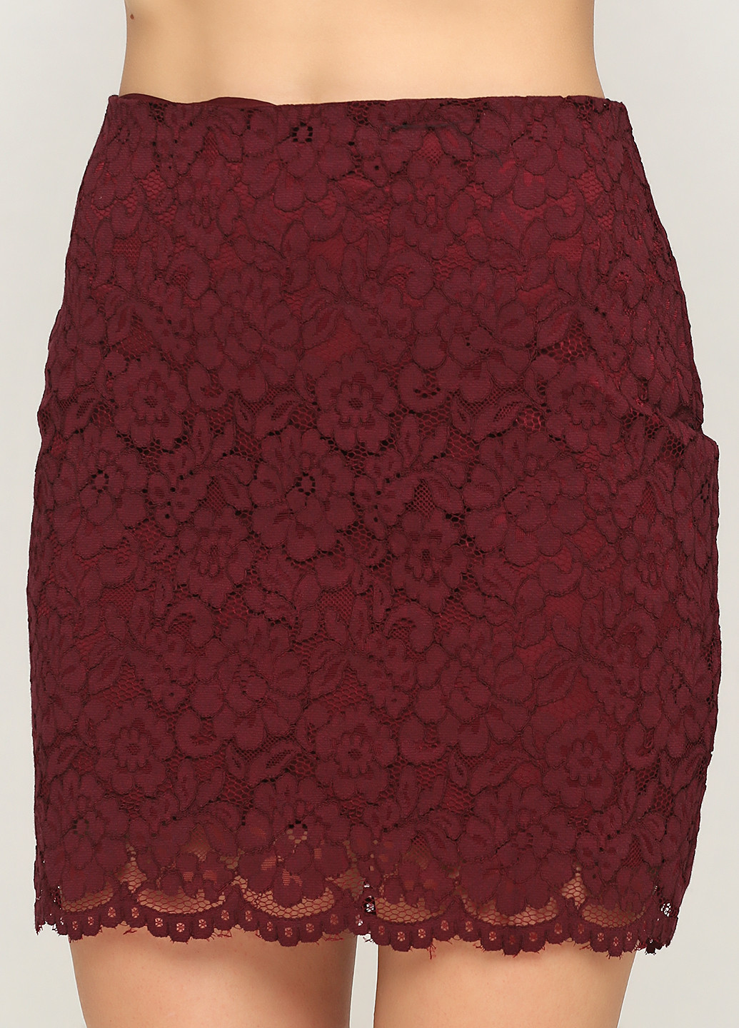Бордовая кэжуал цветочной расцветки юбка H&M мини