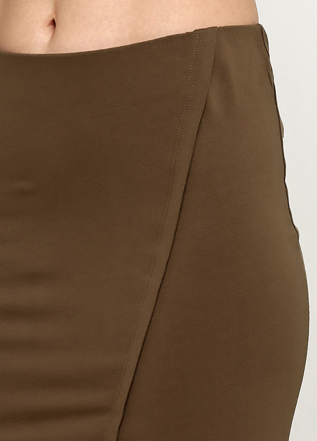 Оливковая (хаки) кэжуал однотонная юбка Terranova
