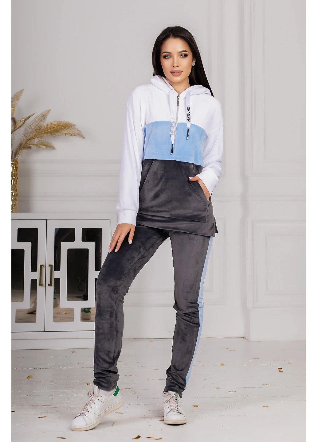 Спортивний костюм 221-1 M Темно-сірий N.N.C.Fashion (223458368)