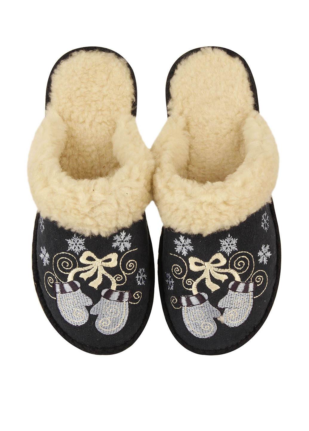 Темно-синие тапочки Белста с вышивкой