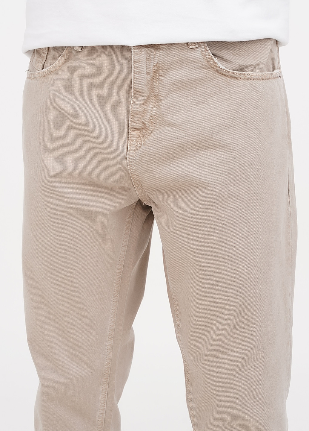 Светло-бежевые демисезонные укороченные джинсы Pull&Bear