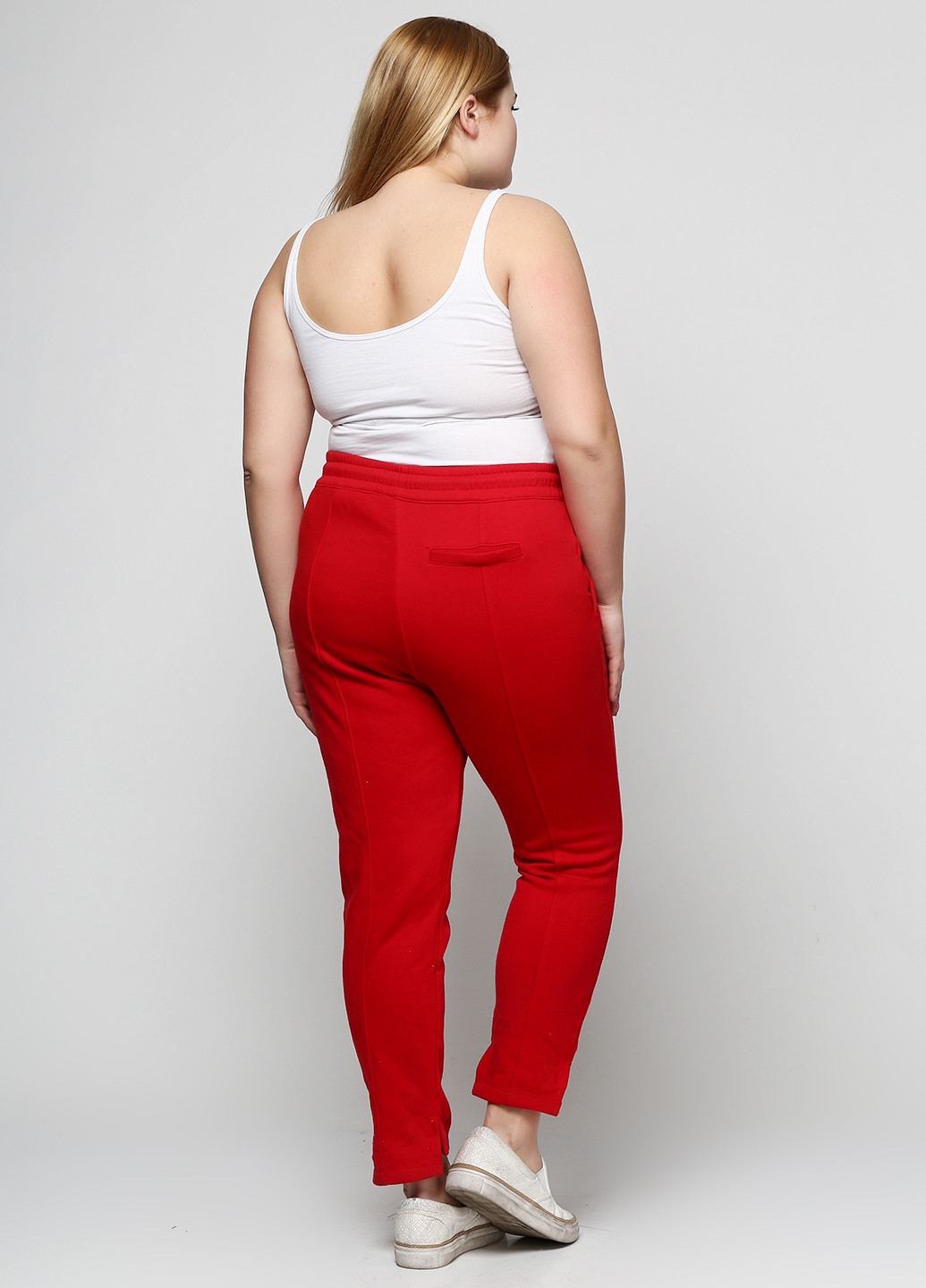 Красные спортивные демисезонные зауженные брюки H&M