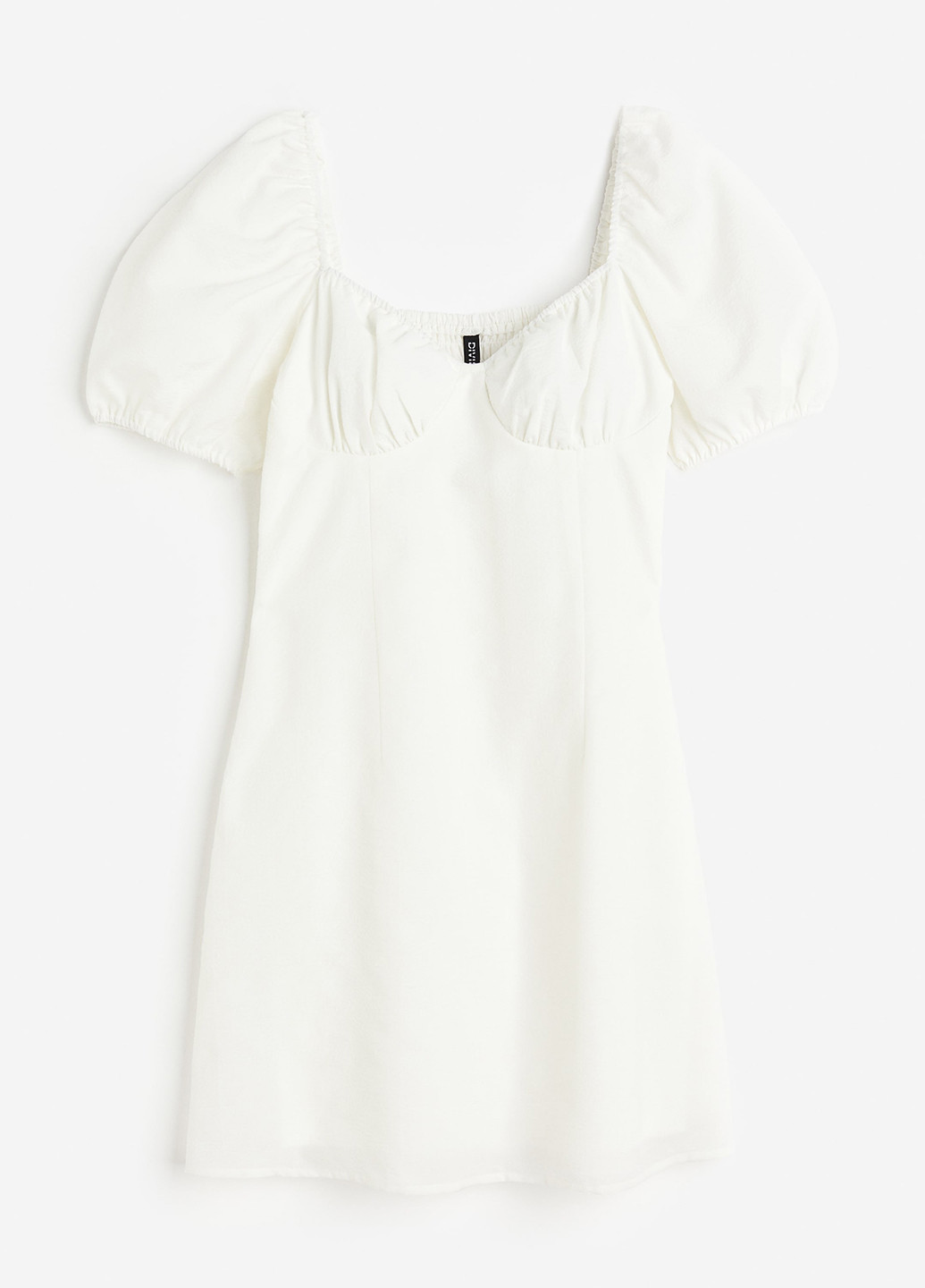 Кремовое кэжуал платье а-силуэт H&M однотонное