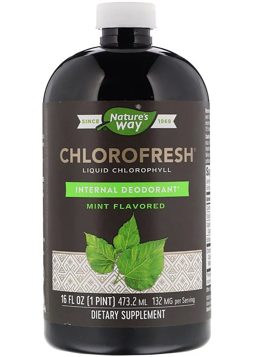 Жидкий Хлорофил, Liquid Chlorophyll,, (мятный вкус), 473.2 мл. Nature's Way (228293114)
