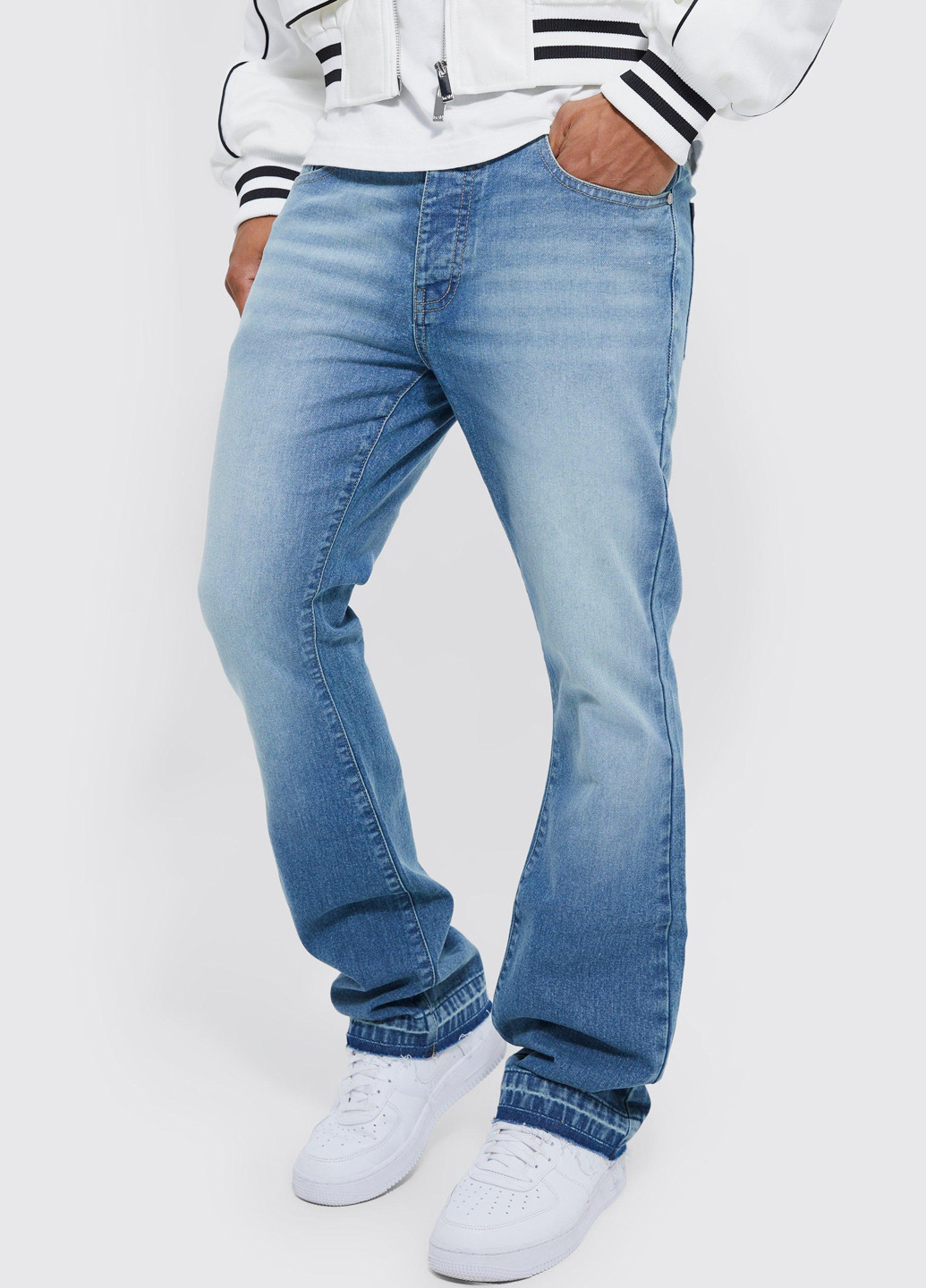 Голубые демисезонные джинсы Boohoo