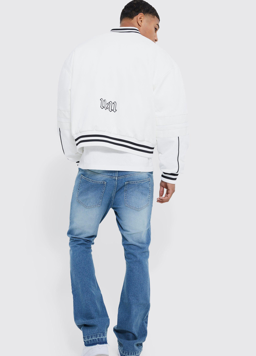 Голубые демисезонные джинсы Boohoo