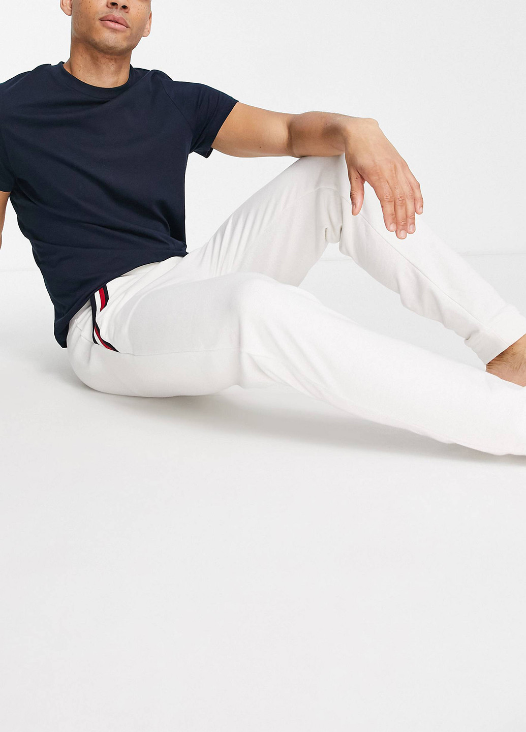 Молочные спортивные демисезонные зауженные брюки Tommy Hilfiger
