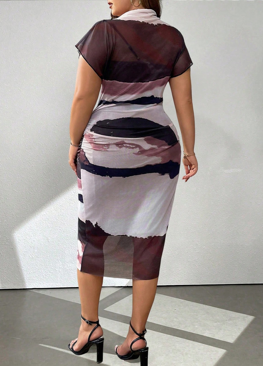 Комбінована кежуал сукня сукня-водолазка SHEIN з абстрактним візерунком