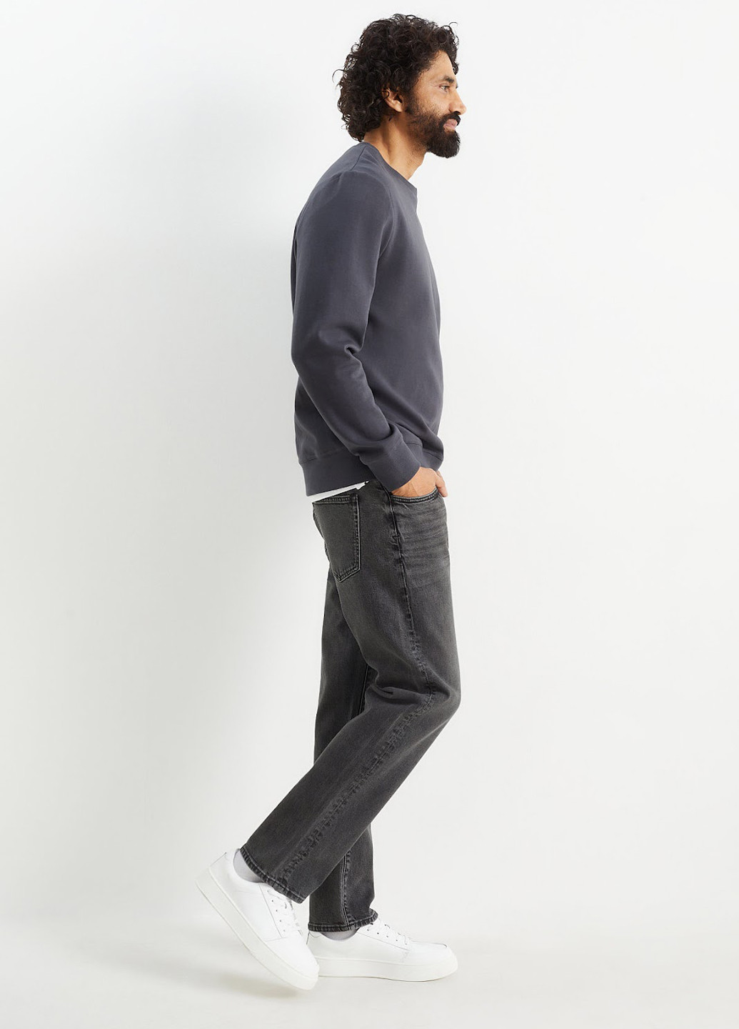 Темно-серые демисезонные прямые джинсы C&A