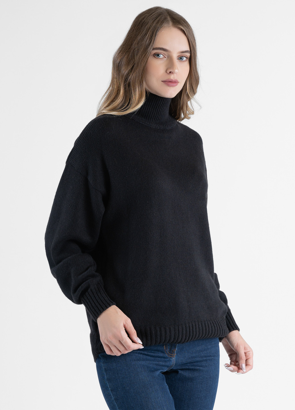 Чорний зимовий светр жіночий Arber T-neck WCar WTR-120
