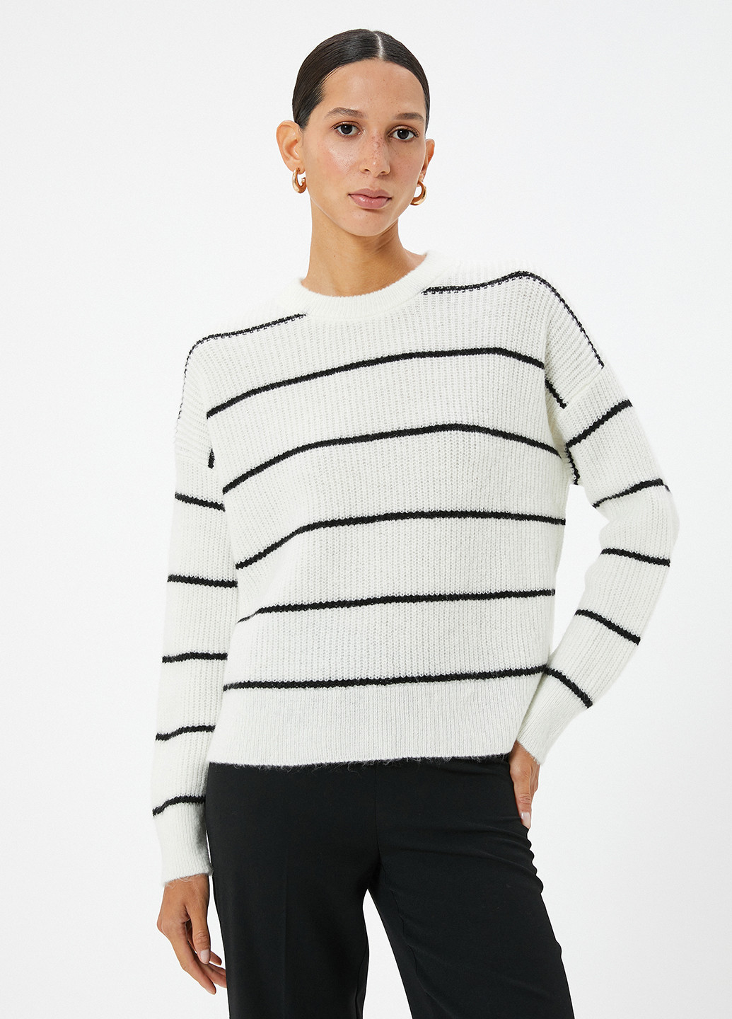 Черно-белый демисезонный джемпер джемпер KOTON