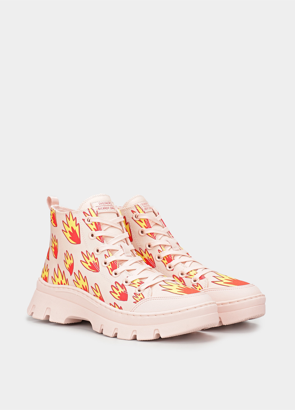 Осенние ботинки Skechers без декора тканевые, из искусственной кожи