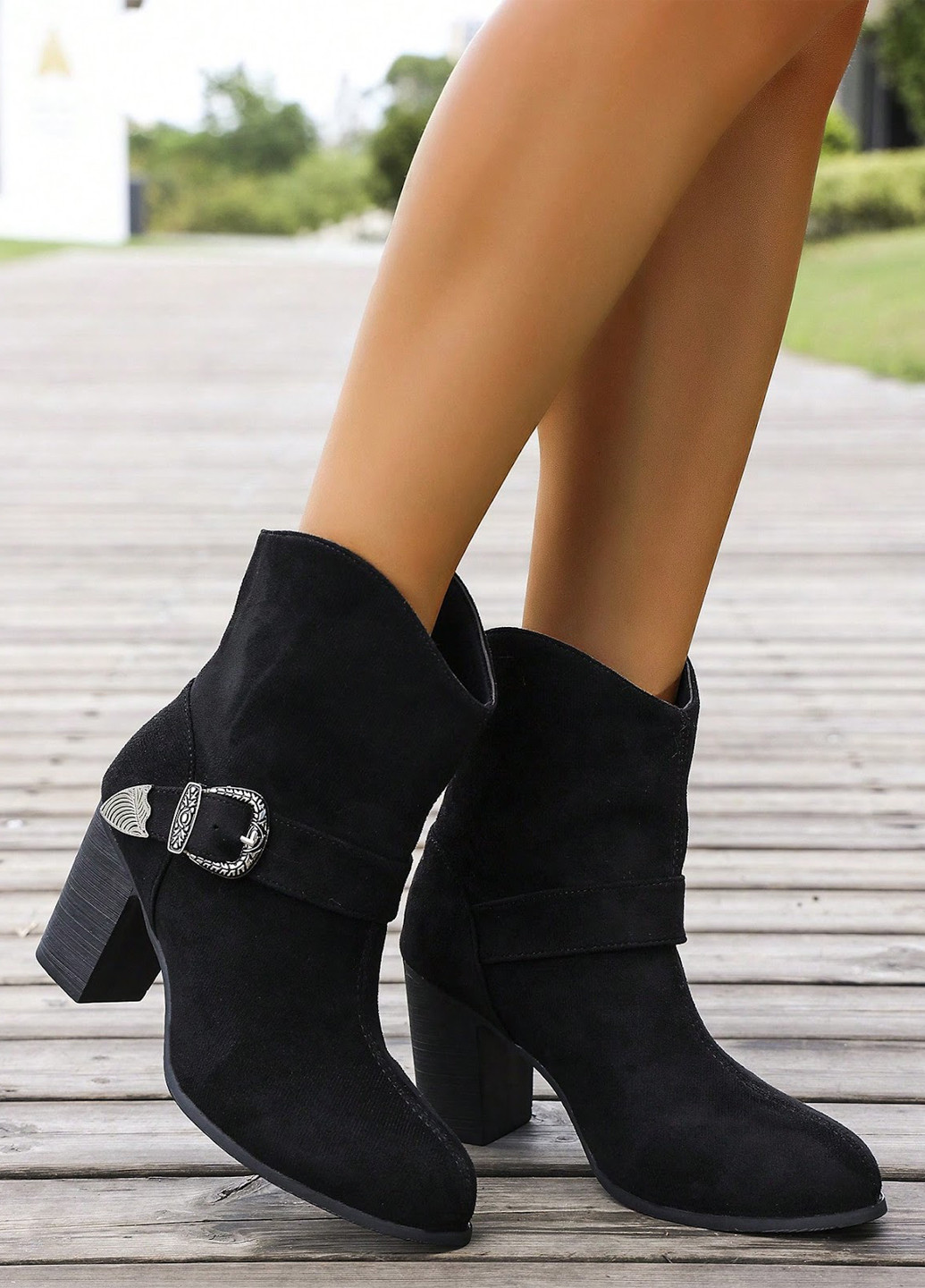 Черные демисезонная ботильоны SHEIN